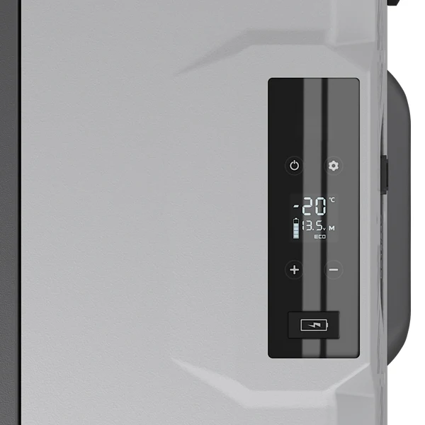 1852, Kompressor kjøleboks, 30L, -20°C, 12/24 Vdc - 110/240 Volt, med LCD-skjerm, USB-uttak