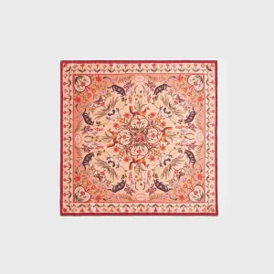 Folksy Fox Tales skjerf – ferskenfarget kvadrat