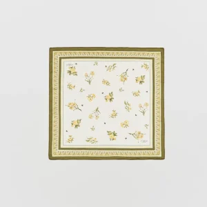 Nouveau Floral gult skjerf – kvadrat