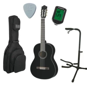 Yamaha C40 klassisk spansk gitar startsett (svart)