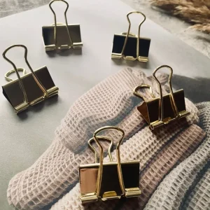 Pakke med 5 mellomstore gullklemmer