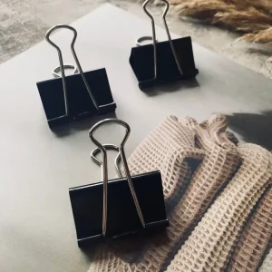 Pakke med 3 store klemmer - Svart / metall