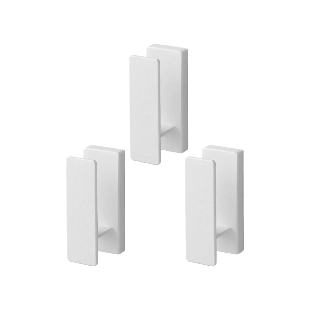 3-pk veggkroker i metall hvit