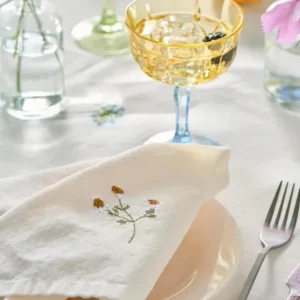 Ib Laursen - Stofserviet Flora M/marguerit Butter Cream - 63032-82