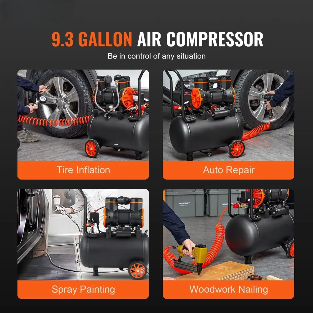 Luftkompressor 35L, ultra stillegående oljefri