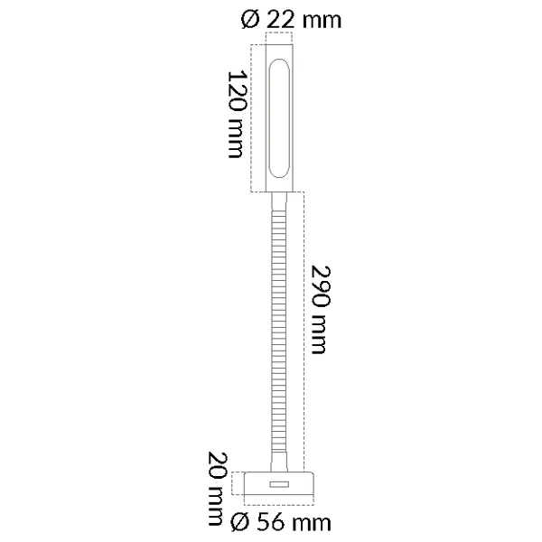 Casolux, Malene bordlampe m/touch, 10-29V, IP20, Rustfritt stål