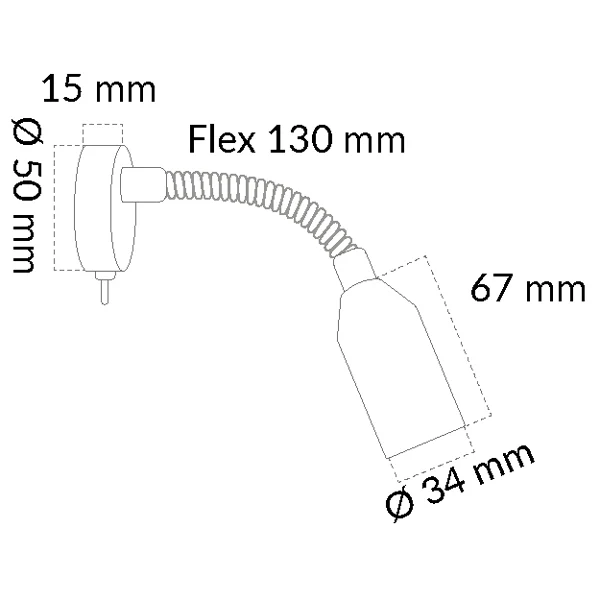 Casolux, Mary Special flex vegglampe, sort aluminium, LED, 1,5 W, IP20, 3000K, 140 lumen
