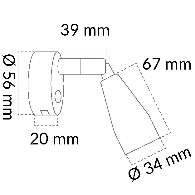 Casolux, Mary Vegglampe RF, LED, polert rustfritt stål, 1,5 W, 3000 Kelvin, IP20