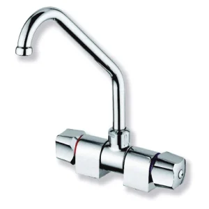 Trem, luksusmikser med sammenleggbar tut, kromkran, dreibar tut, 3/8" M-tilkobling
