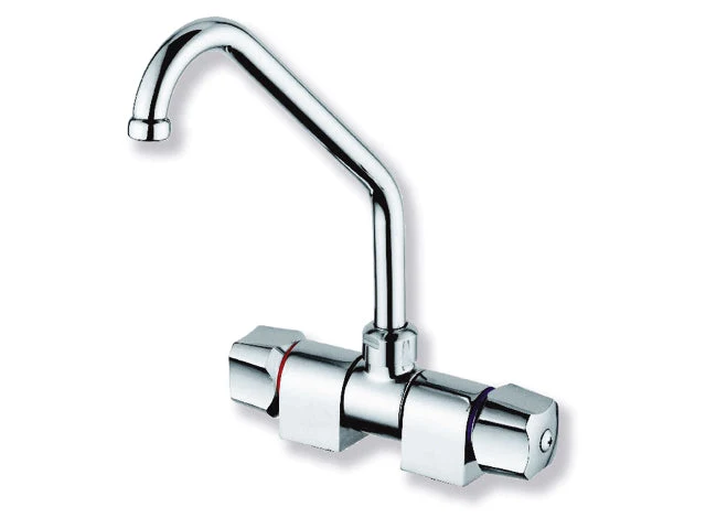 Trem, luksusmikser med sammenleggbar tut, kromkran, dreibar tut, 3/8" M-tilkobling