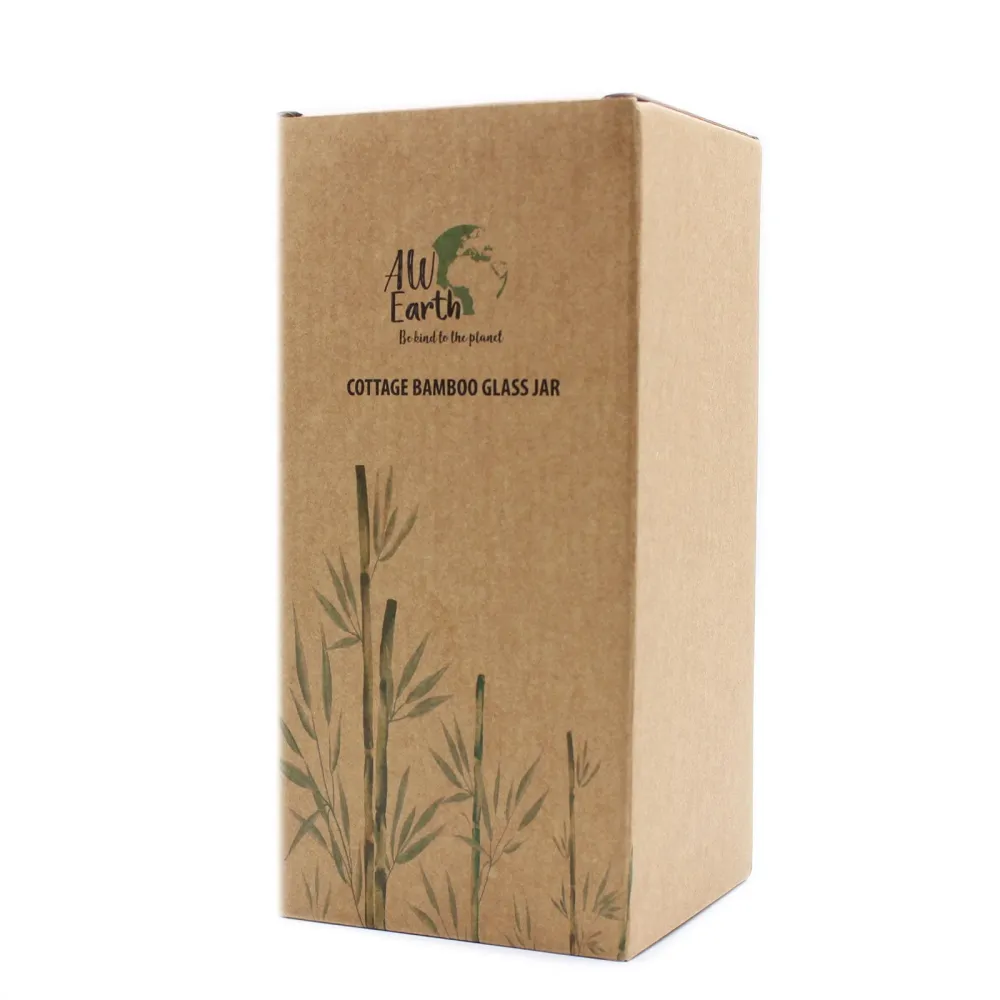Glassoppbevaringskrukke 1200ml Bambus 20cm