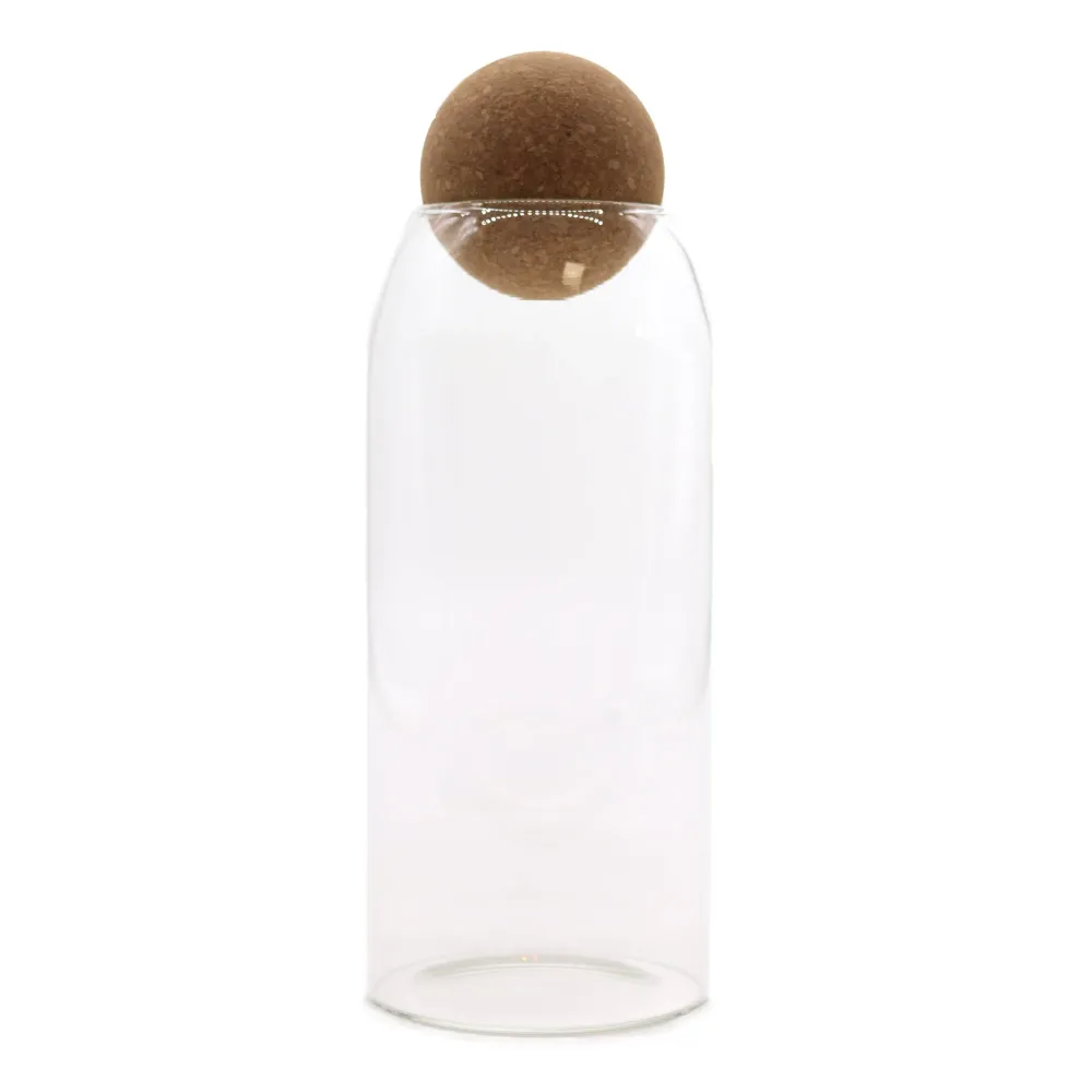 Glassoppbevaringskrukke klar med korklokk – 20 cm