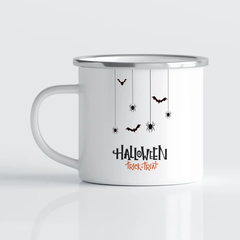 Halloween emaljekrus No1 – Gresskar & flaggermus
