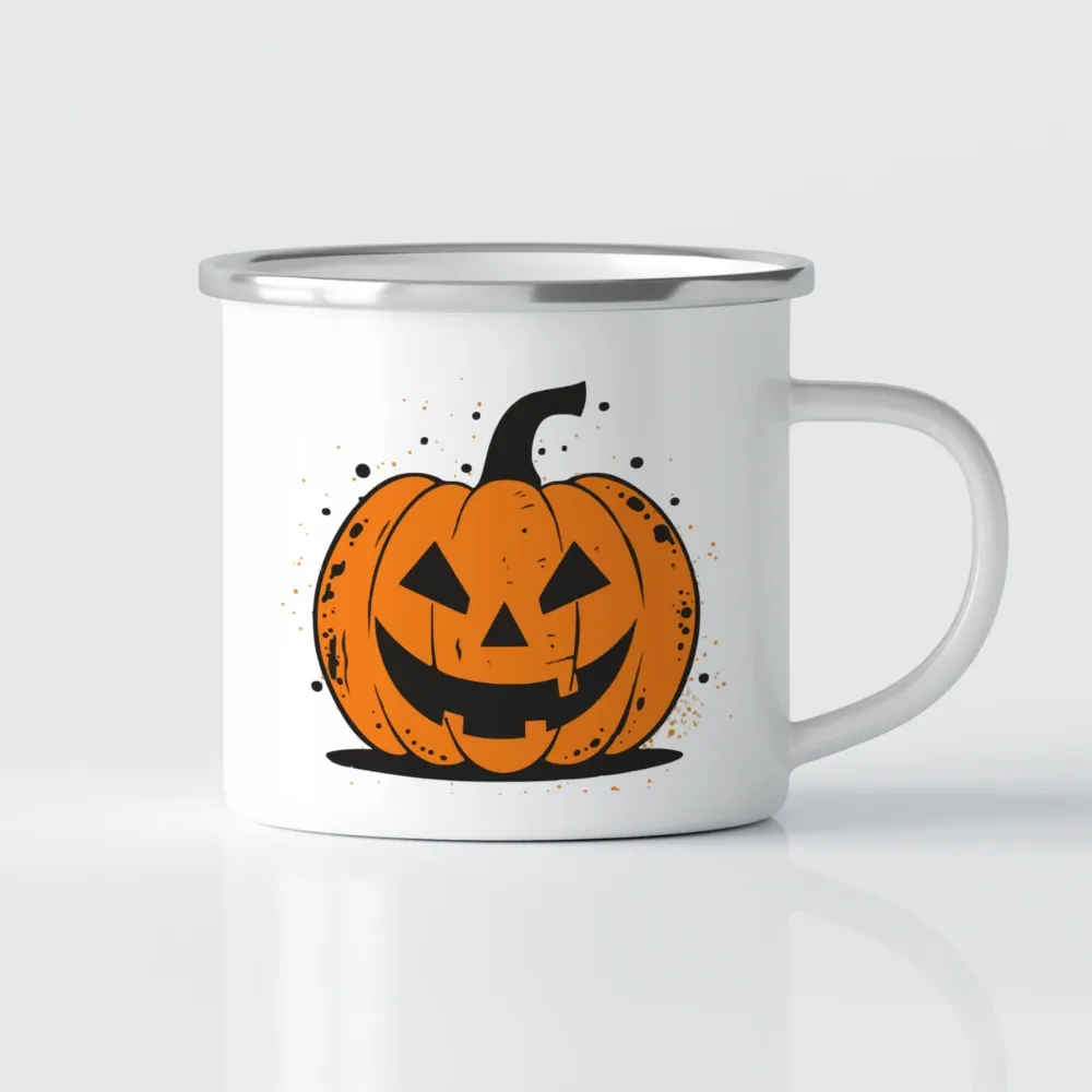 Halloween emaljekrus No2 – Happy Pumpkins