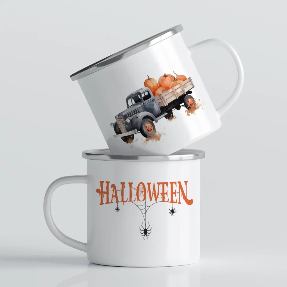 Halloween emaljekrus No5 – Pumpkin Truck