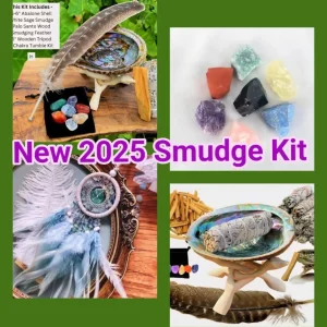 2025 Kampanje Nyhet ! / Premium Smudge Gavesett Husrens & Meditasjon inkl. Indian Mini Crystal Drømmefanger
