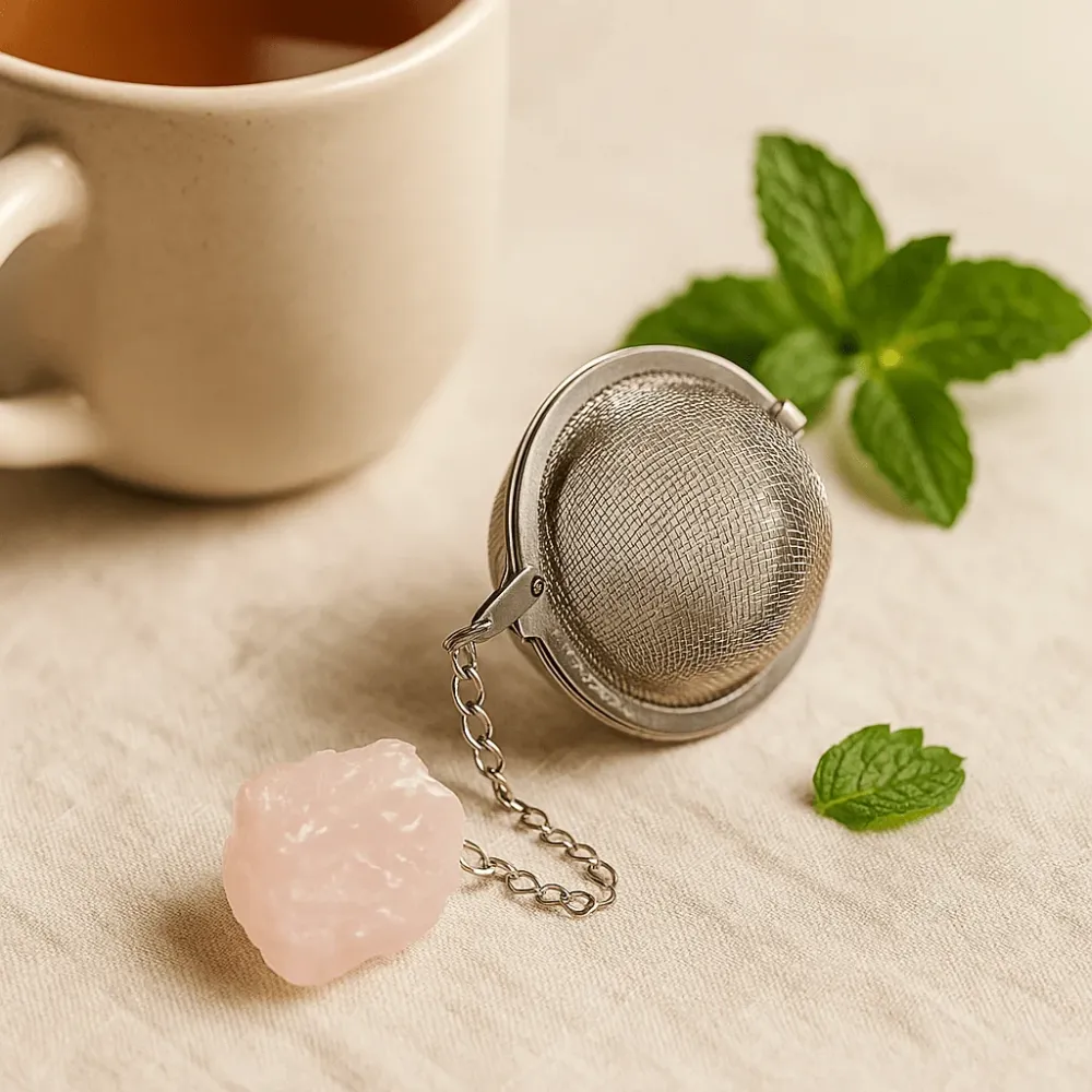 Teinfuser med rå rosenkvarts