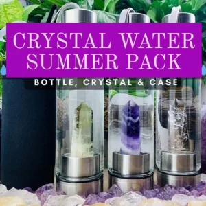 KAMPANJE 1 / En Tower "Rose Gold " Healing Water Bottle vannflaske + 1 stk. med valgfri ekstra basekrystall