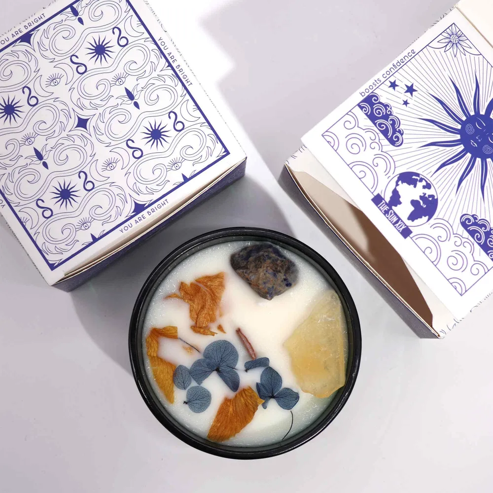Krystallduftende Lys Citrin Sodalitt, Sun Tarot