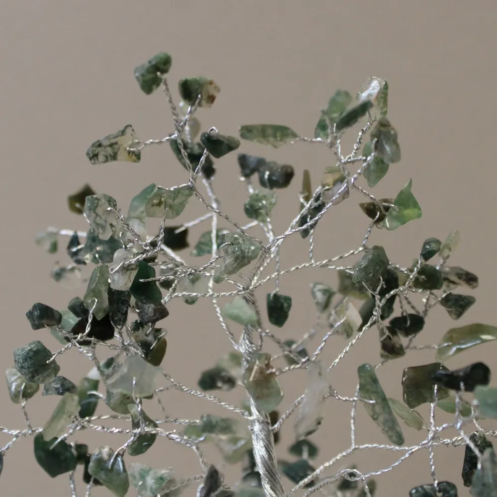 Moss Agate Krystalltre Orgonittbase 160 Edelstener