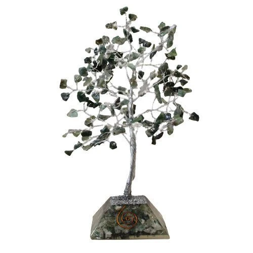 Moss Agate Krystalltre Orgonittbase 160 Edelstener