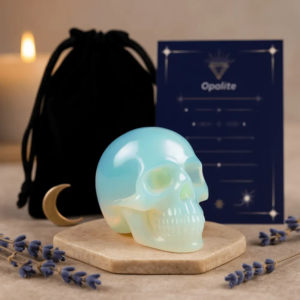 Opalite krystallskalle 50x40x30mm