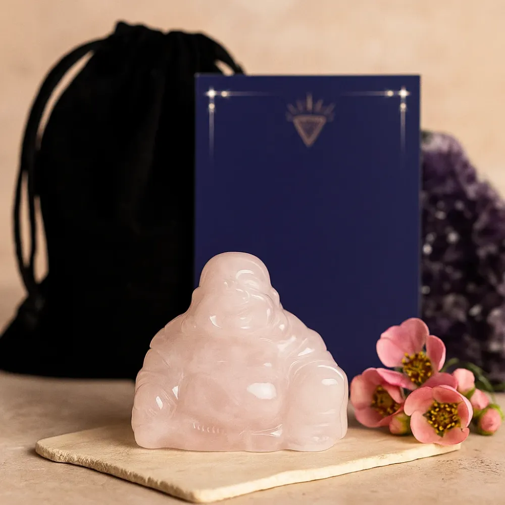 Rosenkvarts Buddha-figur 50x40x20mm
