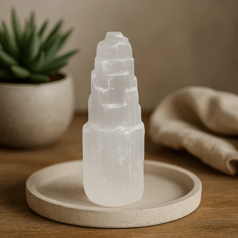 Selenitt Krystalltårn – 15 cm