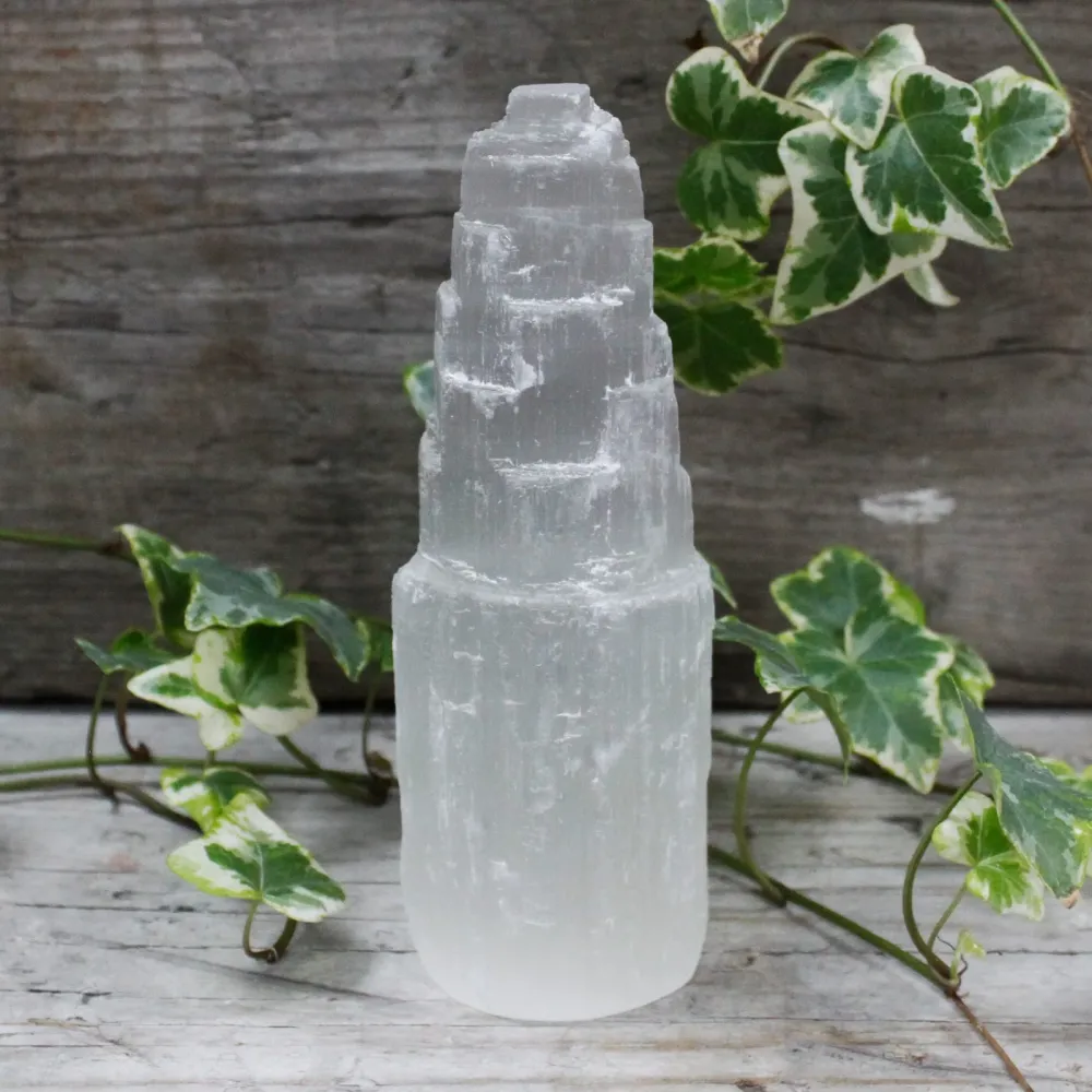 Selenitt Krystalltårn – 15 cm