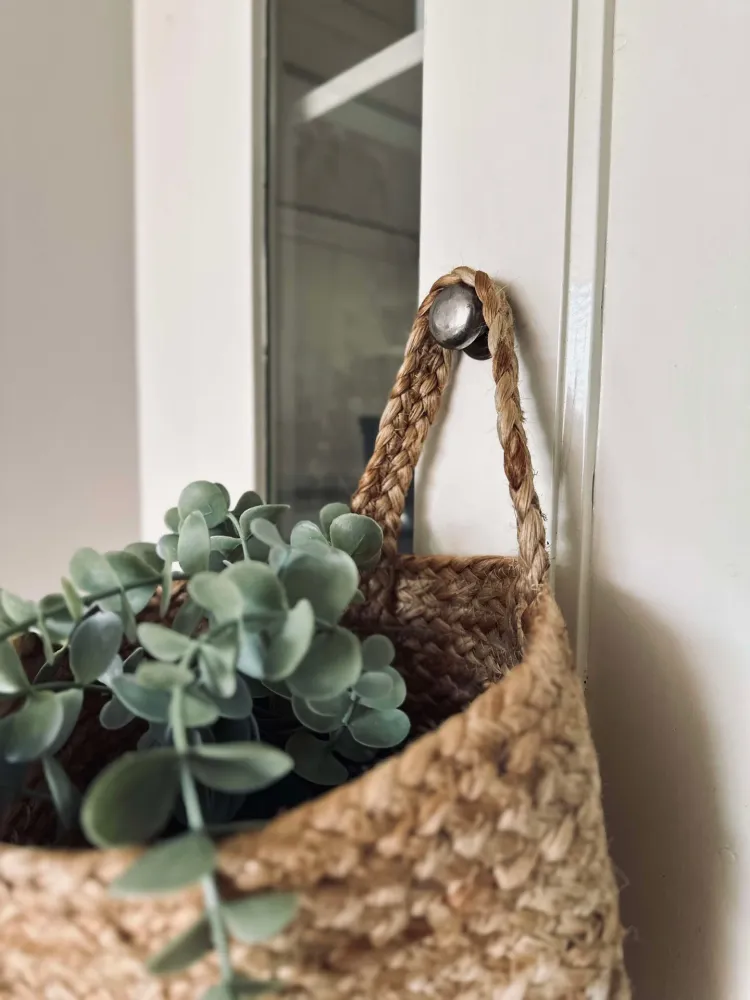 Hengekurv med hank - Jute medium