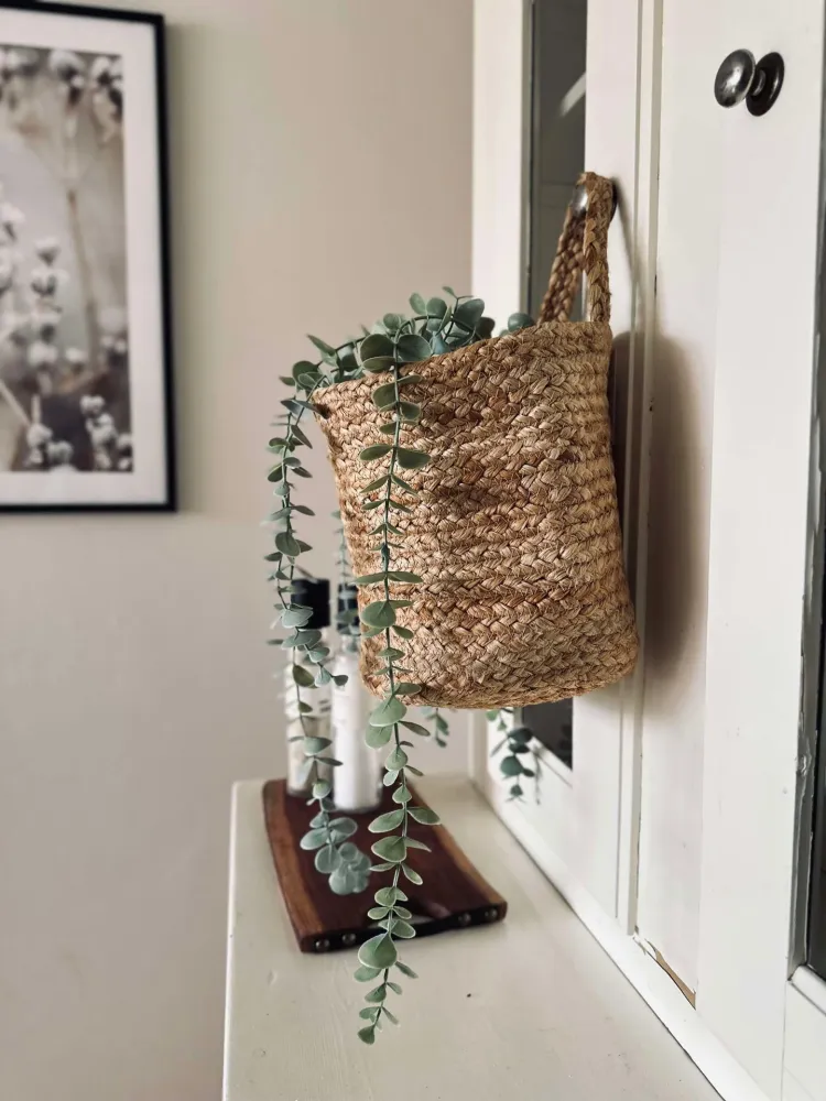 Hengekurv med hank - Jute medium