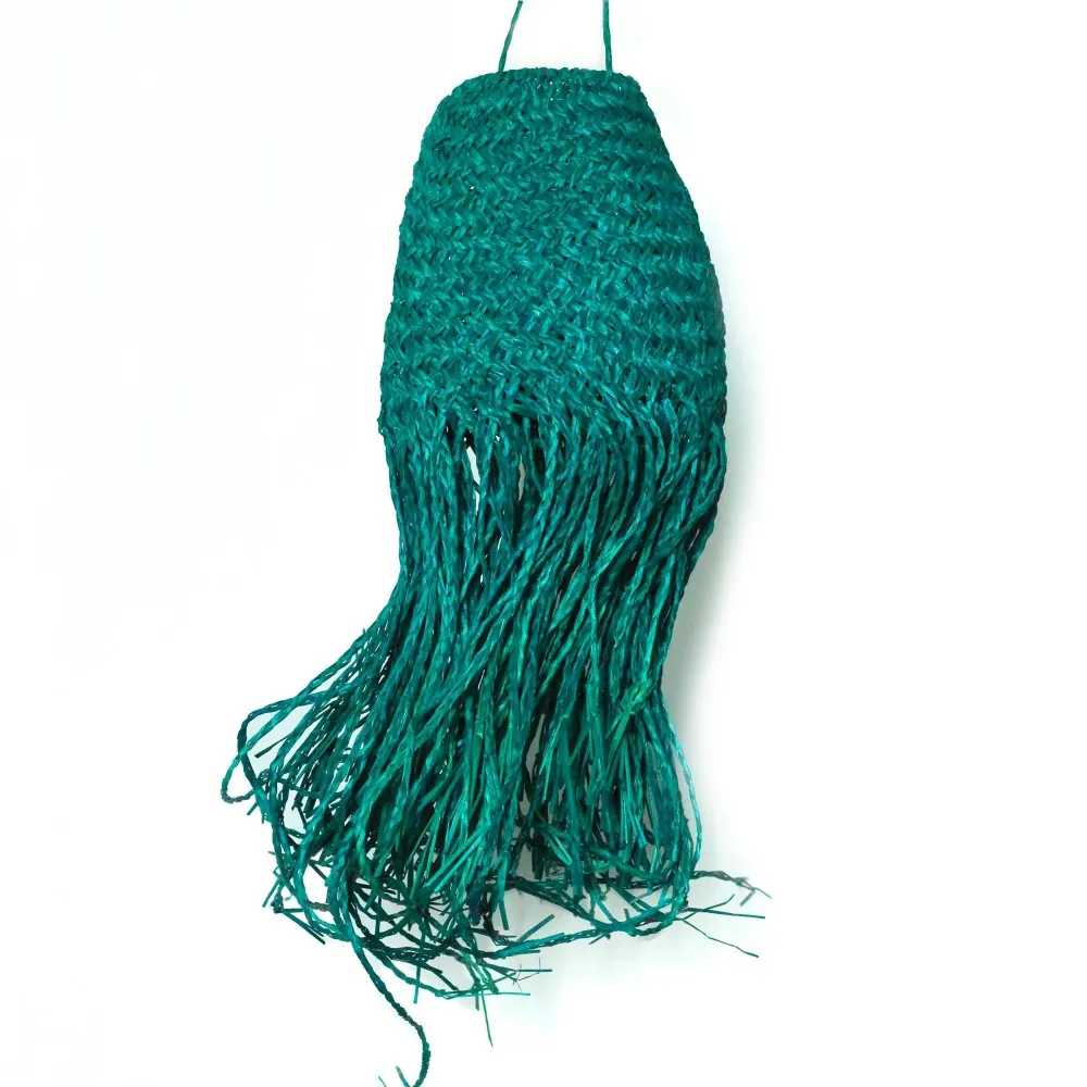 Pendellampe skjerm Teal flettet Doum 20x15cm