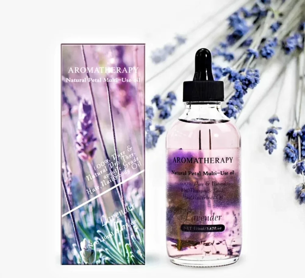 GREENLINE 100% VEGANSK Naturlig Lavendel Blomst - Planteolje, 60ml til Ansikt og Kropps SPA