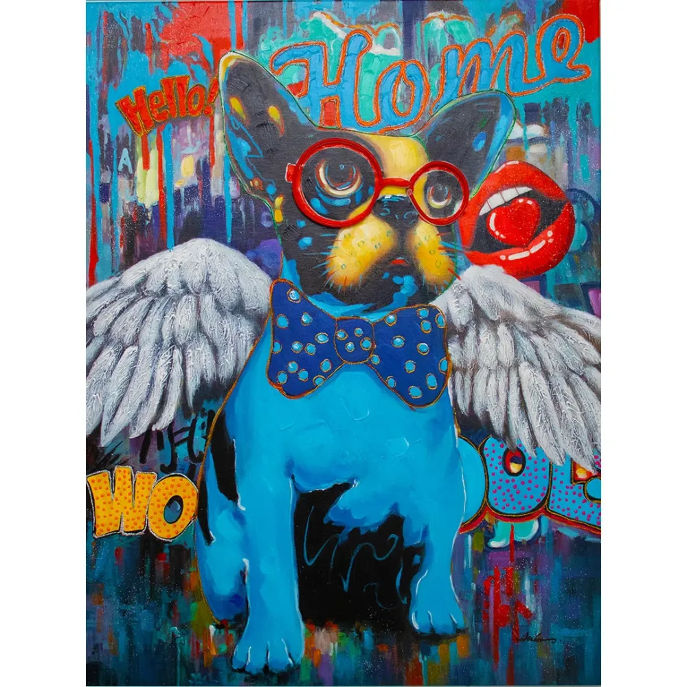 'Dog Wings' Wall Artwork LED Neon - SMALL
