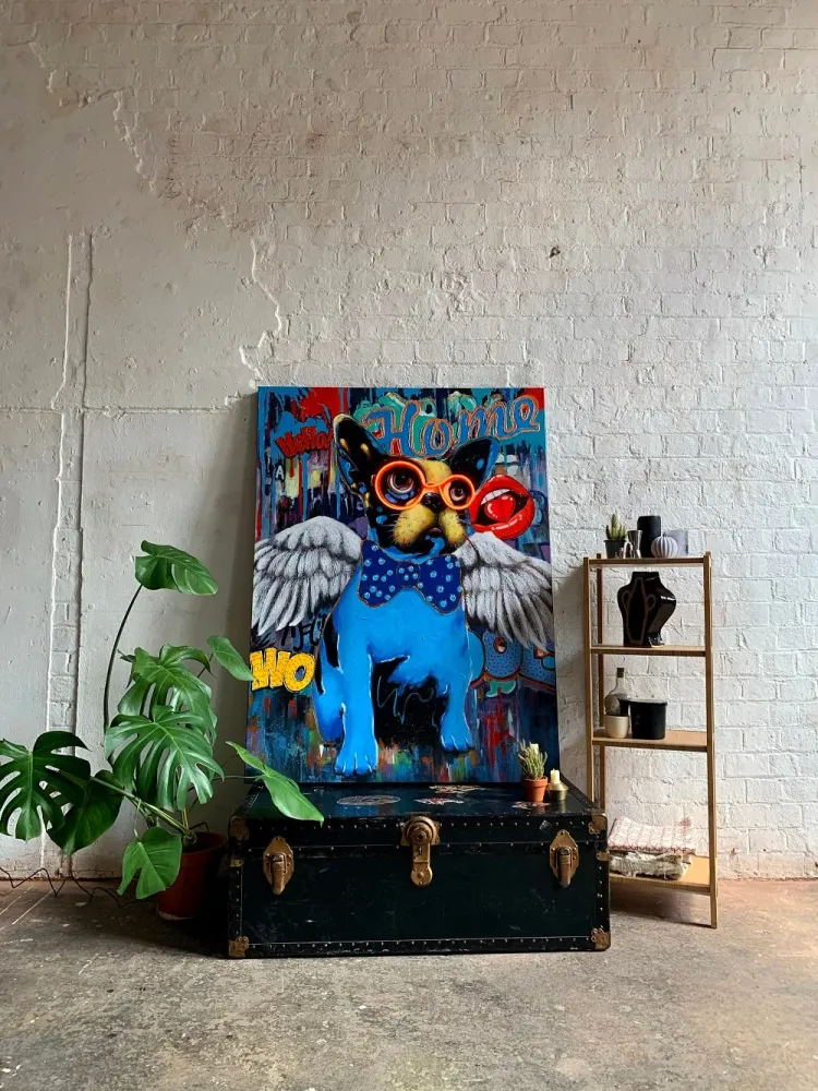 'Dog Wings' Wall Artwork LED Neon - STANDARD