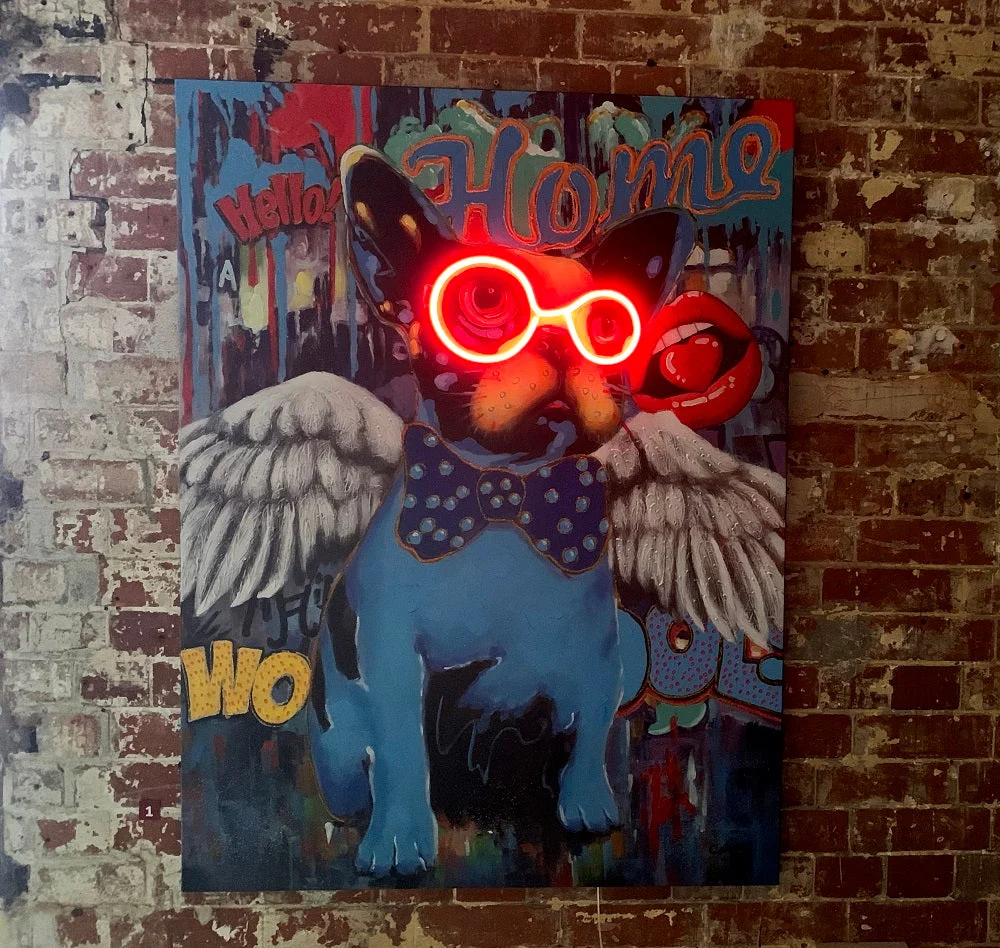 'Dog Wings' Wall Artwork LED Neon - STANDARD
