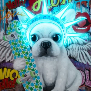 'Liberty Dog' Wall Artwork LED Neon - STANDARD