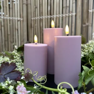 LED Utendørs Blokklys sett med 3 stk – Rosa