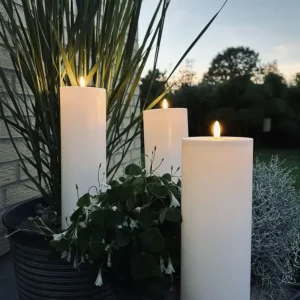 Utendørs XL LED blokklys H 25 cm - Sett med 2 stk inkl. fjernkontroll
