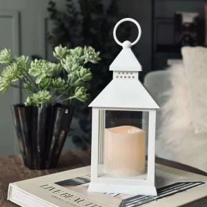 Lanterne m. timer - White