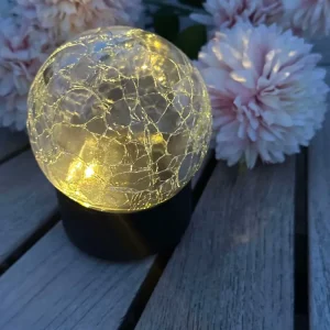 Solcelle glasskule - Svart fot