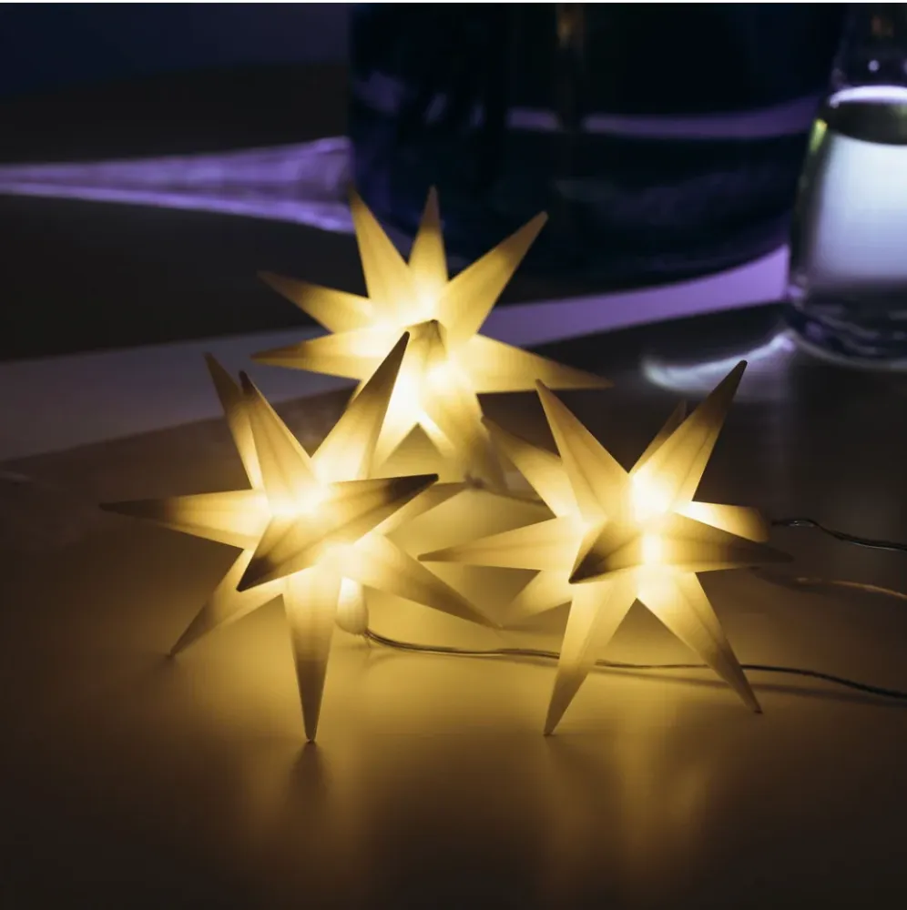 LED stjernelys - 3 stk. sett