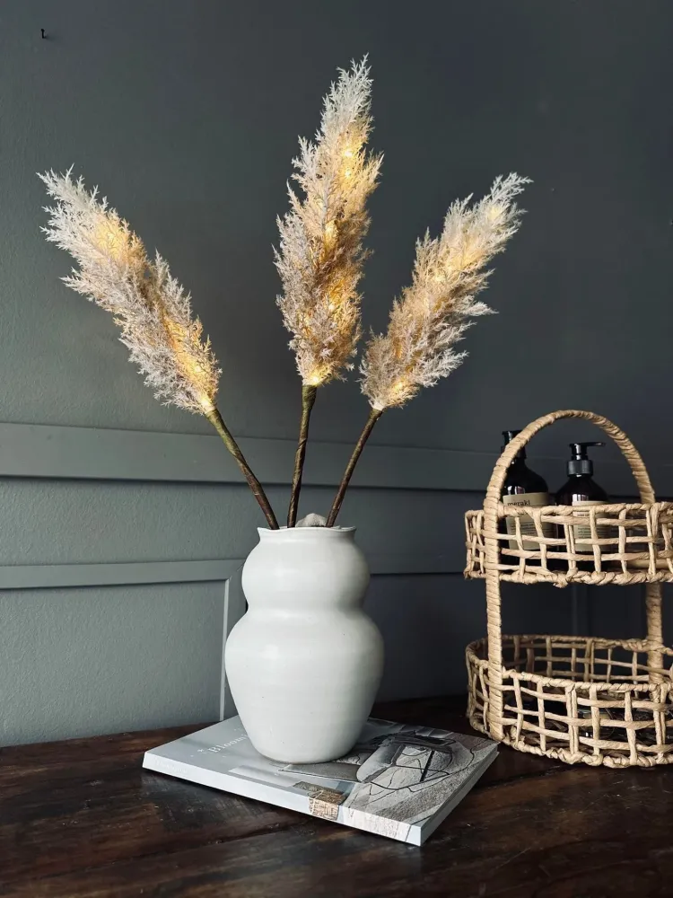 Pampas med LED-lys og timerfunksjon