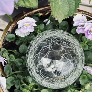 Glasskule med solceller - Dia 10 cm