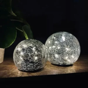 Glasskuler med solceller – Sett av 2 stk