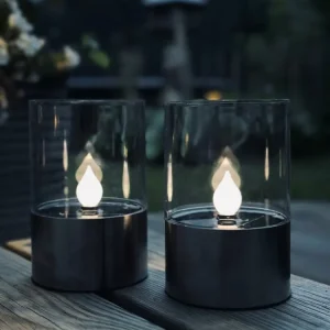 Lysestaker med solceller – Sett med 2 stk