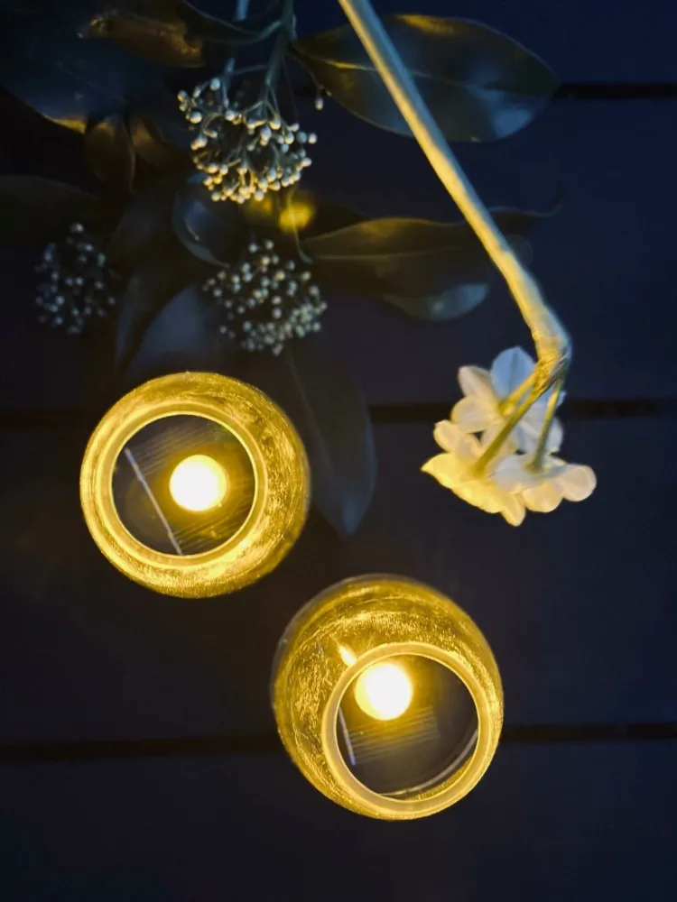 Lysestaker med solceller – Sett med 2 stk