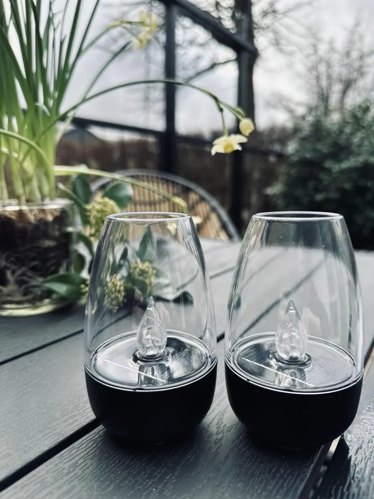 Lysestaker med solceller – Sett med 2 stk