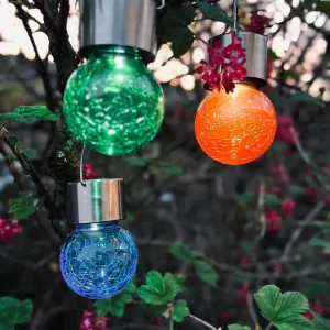 Solcelle LED-pære med oppheng - 3 stk COLOR