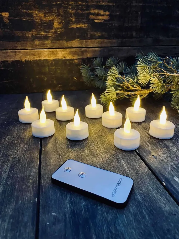 LED boks med 20 telys - inkl. fjernkontroll